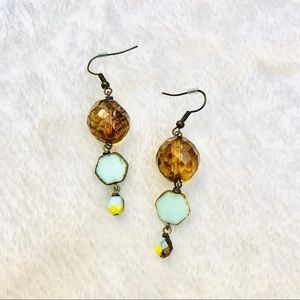💥 5/$25 Glass Bead Antique Gold Finish Earrings